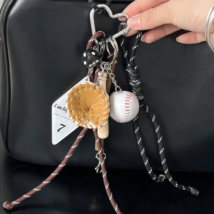 Baseball Cord Bag Charm